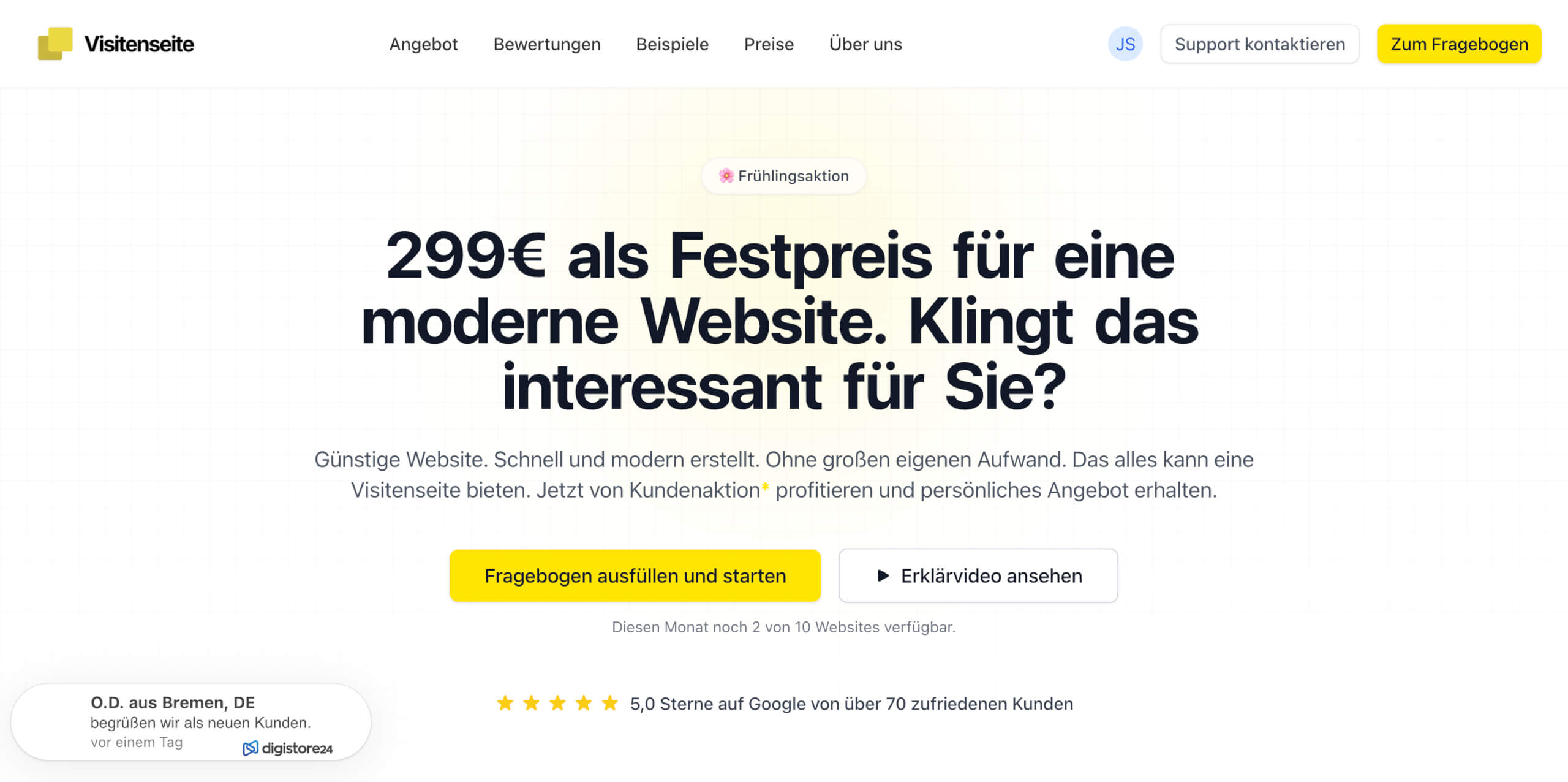 Visitenseite Beispiel